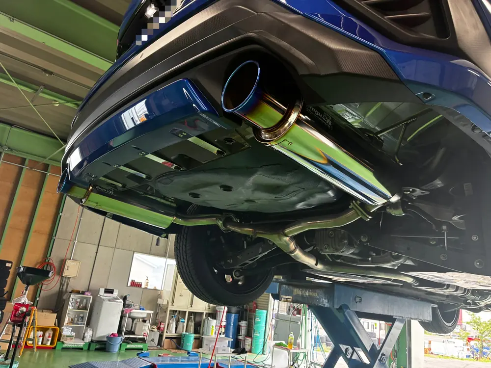 タイヤピット会津のマフラー交換事例 スバルWRX STI チタンマフラー 会津若松
